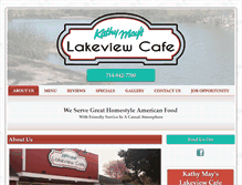 Tablet Screenshot of kathymayslakeviewcafe.com